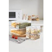 Living and Home Set of 7 Stackable Clear Fridge Organisers Storage Boxes with Drain Board | Size: 7 Pack
