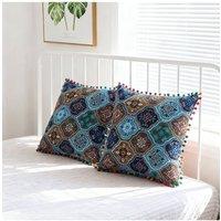 Living and Home Pack of 2 Exotic Pattern Throw Pillows with Inserts | Size: 45 cm x 45 cm
