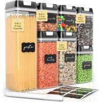 Dyzi Airtight Food Storage Containers Set of 7 Clear Pantry Canisters