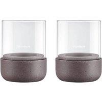 Blomus Set of 2 CALMA Lantern Size XS - Cedar Wood in Brown