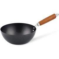 Ken Hom Classic Carbon Steel Non Stick Mini Wok 20cm with Wooden Handle - Black