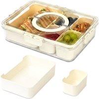 LIVIVO Snack Storage Box 5 Tray Airtight Food Storage Container in Beige