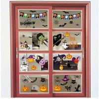 KDMD Halloween Witch Window Sticker Set 9 Sheets Removable PVC