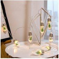 KDMD 2m 10 LED Battery Snow Globe Fairy String Lights IP44 5500K in Clear