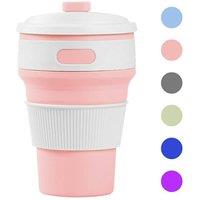 KDMD Collapsible Silicone Telescopic Leakproof Water Bottle 350ml in Pink