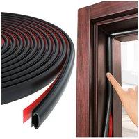 KDMD 6m Black Silicone Rubber Weather Strip Foam Tape Seal Door Window