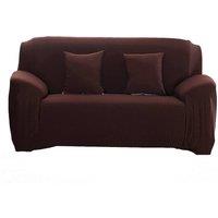KDMD Polyester Spandex Stretch Sofa Slipcover 2 Seat 1 Piece in Brown