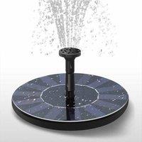 KDMD Solar Powered Floating Pump Fountain for Birdbath Pool Garden in Black