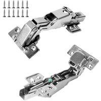 KDMD 2 Pack 165 Degree Soft Close Cabinet Hinges Nickel Plated in Silver