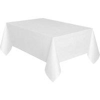 KDMD Disposable Waterproof Plastic Rectangle Tablecloth 9ft x 4.5ft in White