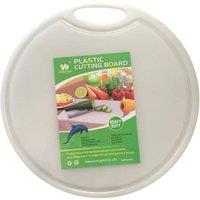 KDMD 13 Inch Round White Plastic Chopping Board Food Safe Meat Fruit