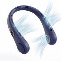 Dragodirect Portable Rechargeable Bladeless Digital Mini Neck Cooling Fan in Blue