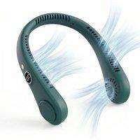 Dragodirect Portable Rechargeable Bladeless Digital Mini Neck Cooling Fan in Green