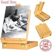 Nordara Professional Adjustable Wooden Table Top Artist Easel Box in Natural