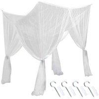 Nordara 4Corner Post Bed Canopy Curtain Mosquito Net Frame in White | Size: 100 cm width x 150 cm drop