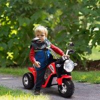 HOMCOM 6V Kids Electric Motorbike 3 Wheels Ride On Toy with Horn in Red