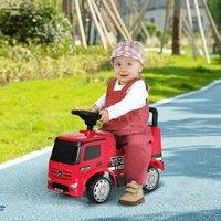 HOMCOM 3-in-1 Ride On Car Kids Mercedes Truck Storage for 12 - 36 Months in Red