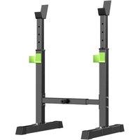 Nordara Adjustable Squat Racks Barbell Stand Home Gym Weight Bench Press Set in Black | Size: 0-3 m
