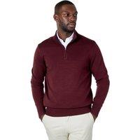 XPOSED Men's Stylish 100% Cotton Knit Zip Neck Jumper Comfort Versatility in Maroon | Size: XL