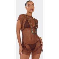 EGO Women's Short Sleeve Mini Dress in Copper | Size: 6