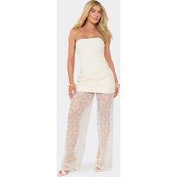 EGO Women's Tailored Sleeveless Bandeau Lace Jumpsuit in Cream | Size: 10