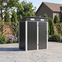 Living and Home 5 x 3FT Quick Assembly Metal Garden Storage Shed with Lockable Door in Black