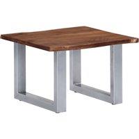Berkfield Home Coffee Table with Live Edges 60x60x40 cm Solid Acacia Wood in Brown | Size: 60 x 60 x 40 cm