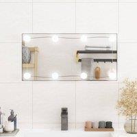Berkfield Home Wall Mirror with LED Lights 30x60 cm Glass Rectangle in Silver