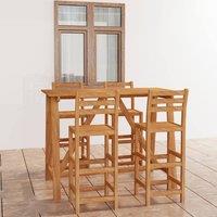 Berkfield Home 5 Piece Outdoor Bar Set Solid Acacia Wood in Brown