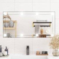 Berkfield Home Wall Mirror with LED Lights 40x80 cm Glass Rectangle in Silver