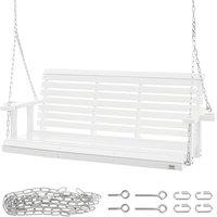 VEVOR Sturdy Wooden Porch Swing 5.5 Ft Heavy Duty Load Capacity White | Size: Small