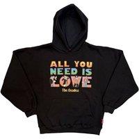 Rock Off officially Licensed Products The Beatles AYNIL Stacked Rock Off Unplugged Pullover Hoodie in Black | Size: Medium
