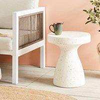 Wyld and Coco Terrazzo Side Table White Lightweight Magnesium Oxide and Fibreglass