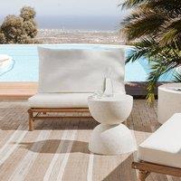 Wyld and Coco Off White Terrazzo Round Side Table Weather Resistant Outdoor