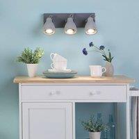 Wyld and Coco Three Light Wall Lamp Grey Concrete Industrial Sconce Adjustable