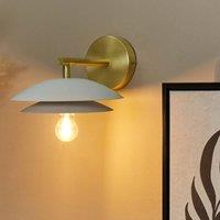 Wyld and Coco Luxe Wall Lamp White Gold Steel Double Open Cone Shade