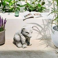 Wyld and Coco Grey Bear Figurine 36 cm Handmade Magnesium Oxide Indoor