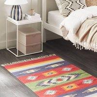 Wyld and Coco Kilim Handwoven Multicolour Cotton Rug Reversible Flat Weave | Size: 80 cm x 150 cm