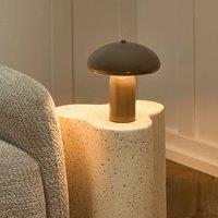Wyld and Coco Mushroom Dome Table Lamp Beige 22 cm Iron Base Mid Century Modern