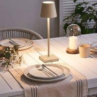 Wyld and Coco Cream Aluminium Table Lamp with Touch Dimmer and USB Charging