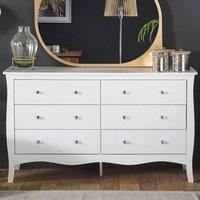Wyld and Coco White Chest Drawers 6 Drawer Sideboard Modern French Style