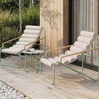 Wyld and Coco Outdoor 2 Seater Lounge Set Green Powder Coat Steel Sling Chairs