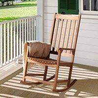 Wyld and Coco Rustic Acacia Rocking Chair Light Brown 66 x 77 x 110 cm
