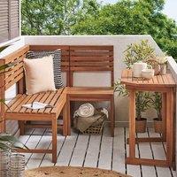 Wyld and Coco Acacia Folding Balcony Table 110 x 47 cm Adjustable in Brown
