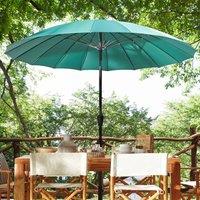 Wyld and Coco Market Garden Parasol 255cm Emerald Green - Aluminium Crank & Tilt