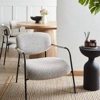 Wyld and Coco Century Modern Armchair - Black White Woven Polyester Steel Frame