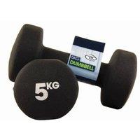 Fitness Mad Neoprene Dumbell Set Pack of 2 in Black | Size: 5kg