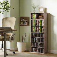 HOMCOM CD Storage Unit DVD Tower Blu-ray Storage Shelf for Living Room in Natural