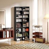 HOMCOM 640 CD Storage Unit 360 DVD Storage Tower w/ 18 Compartments in Black