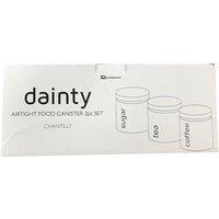KDMD Airtight Food Canister Set 3 Piece Tea Coffee Sugar Beige